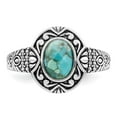 thumbnail image 4 of Sterling Silver Rhodium-plated Oxidized Faceted Recon. Turquoise Ring, 4 of 8