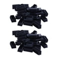 thumbnail image 1 of Plastic Rectangle Blanking End Tube Caps Inserts 25x50mm 60pcs Black, 1 of 8