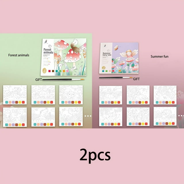 LEEYNEER 2pcs Creative Watercolor Painting Books Coloring Books Gouache Graffiti Picture Books Sticky Note Books Watercolor Paper