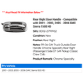 thumbnail image 2 of Rear Right Door Handle - Compatible with 2001 - 2003, 2005 - 2006 GMC Sierra 1500 HD 2002, 2 of 2