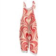 thumbnail image 2 of Women's Valentine's Day Print Suspender Jumpsuit - Casual Loose Retro Cotton Linen One-Piece, Vermilion Size XXL, 2 of 7
