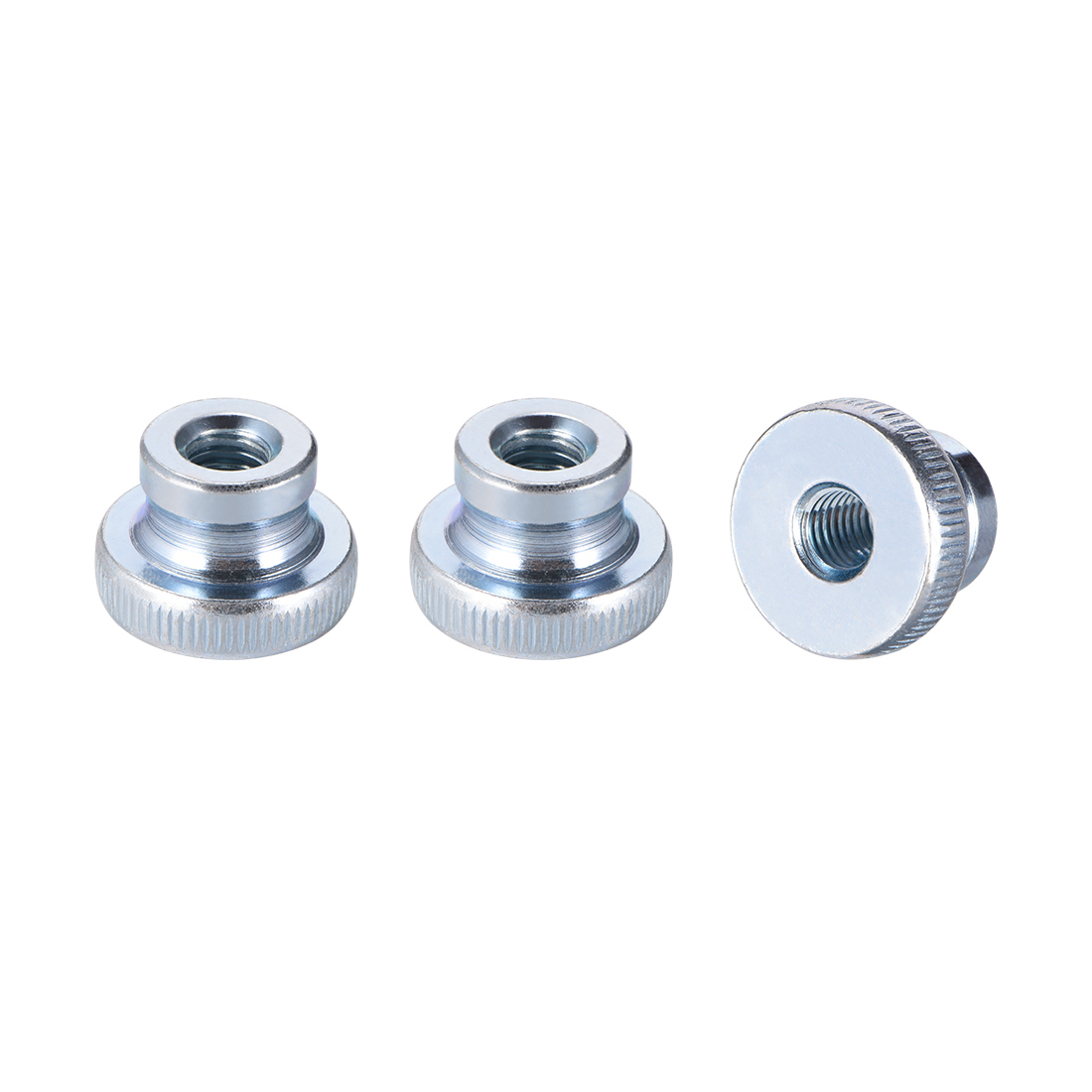 Niceauty 30Pcs Locking Round Knurled Thumb Nuts Fastening Silver Carbon Steel For Glass Folding Dining Table