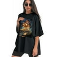 thumbnail image 3 of Plus Size Shirt for Women Black Tops for Women Short Sleeves Shirt for Women Tree2 T Shirt Crewneck Shirt for Women 4XL, 3 of 5