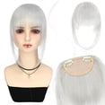 thumbnail image 4 of ERDOUY Synthetic Fiber Clip-On French Bangs Extensions, Women's Thick Fringe Hairpieces with Temple Clips, Easy-to-Wear Clip In Bangs Hair Accessories, Black, 4 of 4