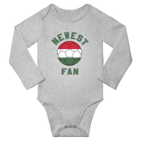 

Newest Hungary Soccer Football Fan Baby Long Sleeve Rompers Clothes Outfits (Gray 12 Months)