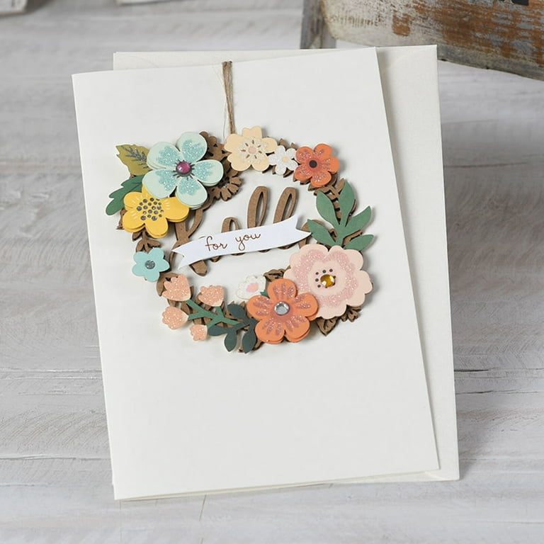 Mother's Day Greeting Card Creative Bouquet Handmade Gift Blessing Thank You Card Business Greeting Card Paper D, Size: One size, Clear