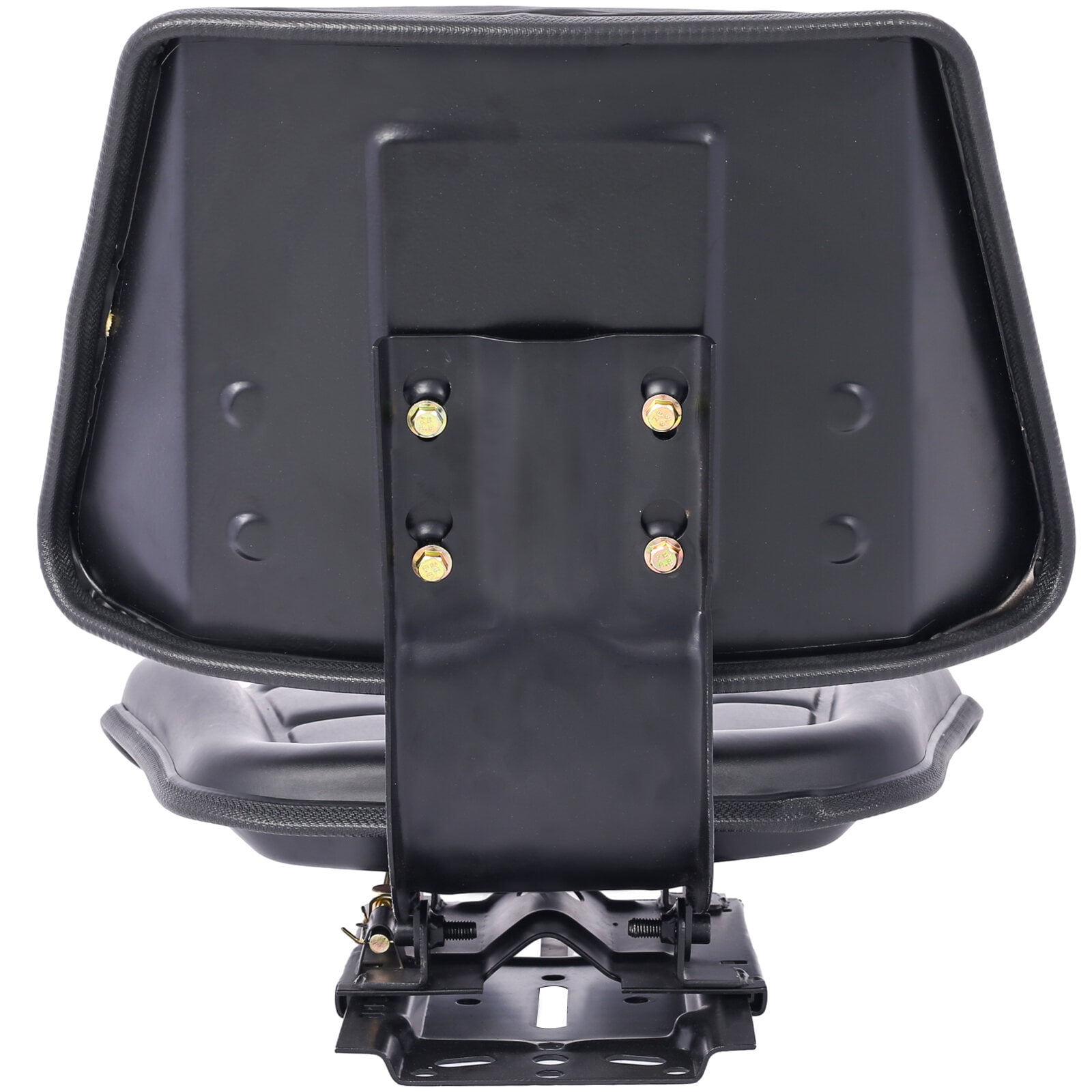 , Tractor Seat w/ Backrest Black Slide Track Steel/PVC Compact Mower, Black ,Steel ,