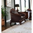 thumbnail image 3 of 43" Dark Brown Faux Leather Tufted Barrel Chair, 3 of 5