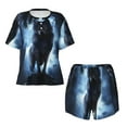 thumbnail image 4 of Naloa Night Scene of Wolves Women's Short-Sleeved Pajama Set, Loungewear, Summer pajamas, Breathable Cozy - Small, 4 of 9