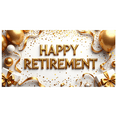 thumbnail image 2 of LUUFILx Happy Retirement Banner Gold Balloons and Gifts for Party Decorations Backdrop Event Supplies Celebration Photography Props, 2 of 7