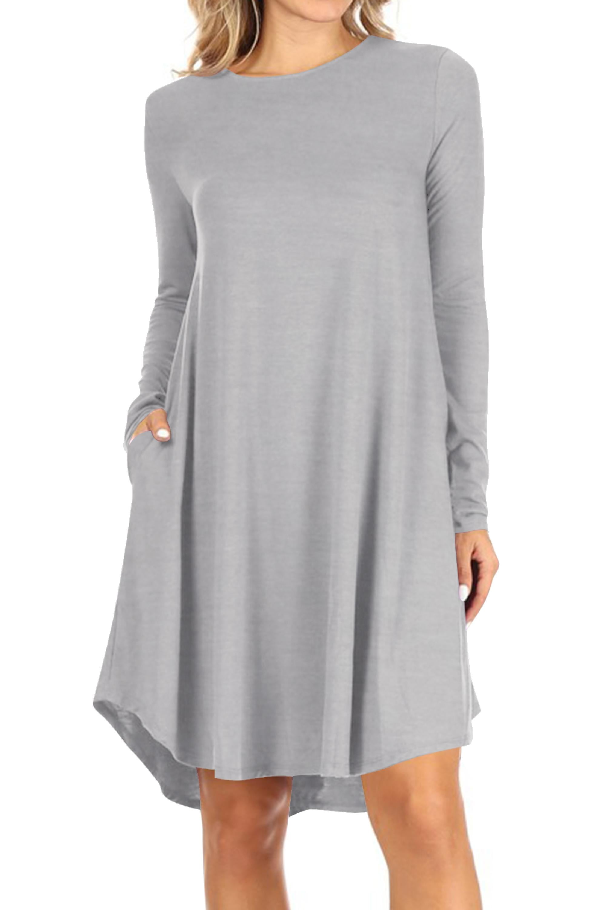 Printed Round Neck Long Sleeve Mini Dress