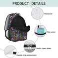 thumbnail image 4 of Mushroom and Psychedelic Black Pattern Backpack for School, Cute School Bag with Adjustable Shoulder Straps and Padded Back, 15.3"x11"x7.1", 4 of 5