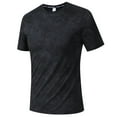 thumbnail image 3 of Vibrex Men's Crew Neck Printed Short Sleeve Athletic Quick-Dry T-Shirt - Moisture-Wicking Fabric, Casual & Sports Wear for Summer, Gym, Running, Outdoor Activities,Black_XL, 3 of 4