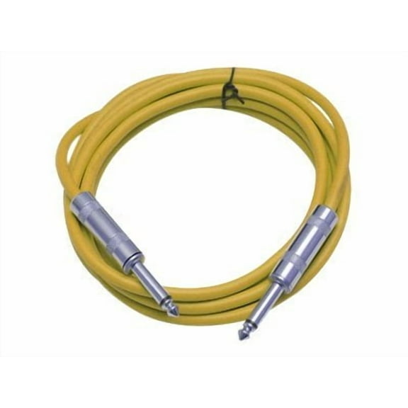 Seismic Audio - Yellow 1/4" TS 6' Patch Cable - Effects - Guitar - Instrument Yellow - SASTSX-6Yellow