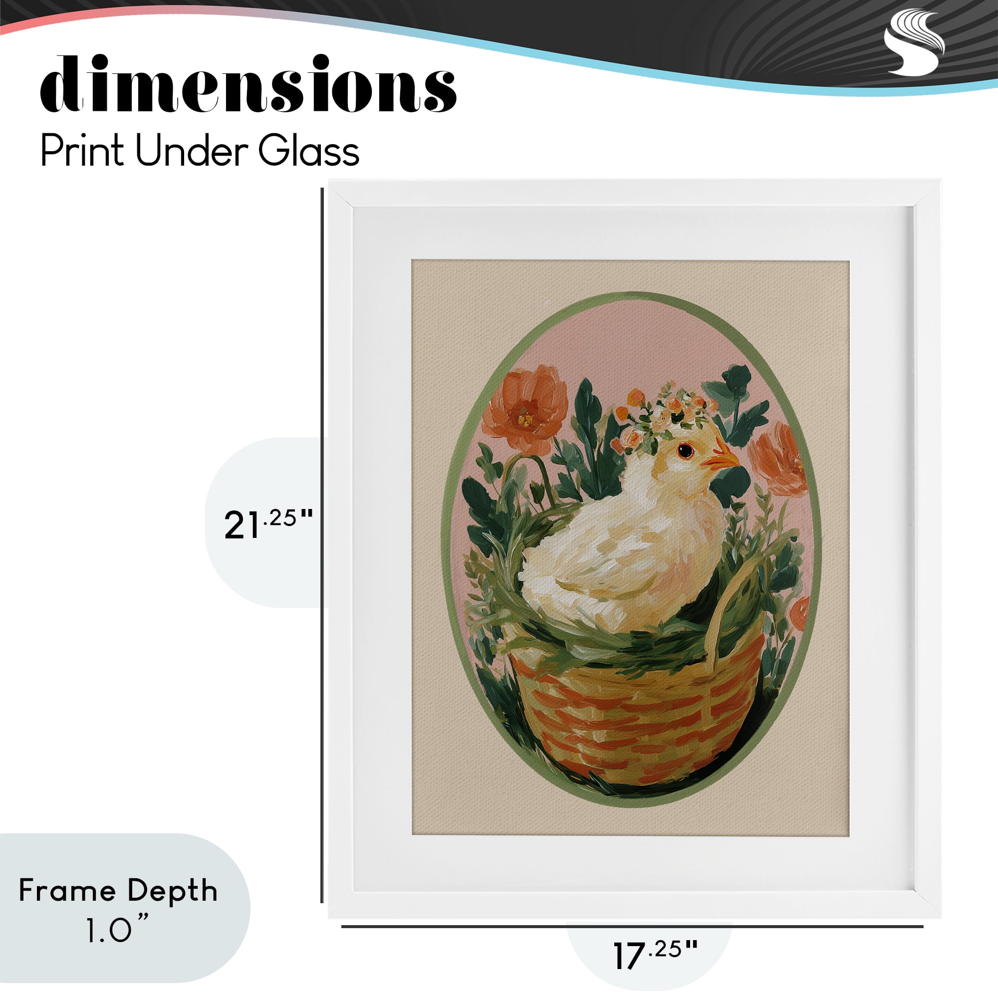 Stupell Industries Bloom Nest Chick White Framed Print Under Glass, design by Yen