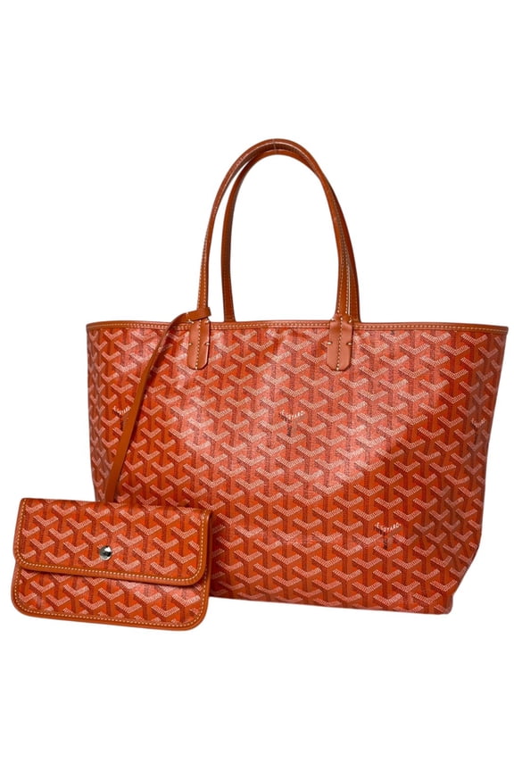 Pre-Owned Goyard Saint Louis PM Reversible Tote Bag, All-over Print, Coated Canvas, Orange,...