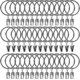 thumbnail image 1 of Paquete de 40 anillas metálicas para cortinas con clips, ganchos para cortinas, ganchos decorativos para barras de cortina, ojales de 3,8 cm de diámetro interior, color plata., 1 of 4