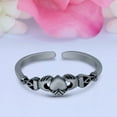 thumbnail image 2 of 4mm - Claddagh Toe Band Ring 925 Sterling Silver Thin Adjustable Stylish Rings for Women, 2 of 5