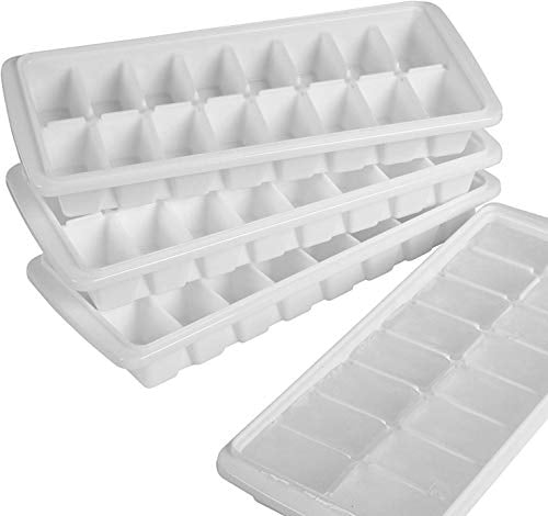  Easy  Release White  Ice Cube Tray  Set Durable Plastic 
