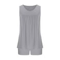 thumbnail image 4 of Ensembles pour Femmes 2 Pcs Tenues 2 Pcs Pyjama Confortable à Col Rond et Manches Courtes pour la Maison Ensemble de Sport pour Femmes en Liquidation, 4 of 6