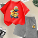thumbnail image 3 of Conjunto de camiseta y pantalones cortos de dibujos animados de Minions Despicable Me para niños y adolescentes de verano de 2024, ropa para niños y niñas, camiseta de manga corta, traje de moda, 3 of 5
