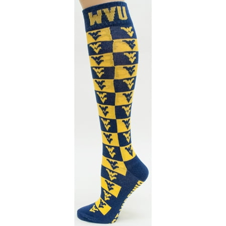 - West Virginia Mountaineers Checkerboard Dress Sock