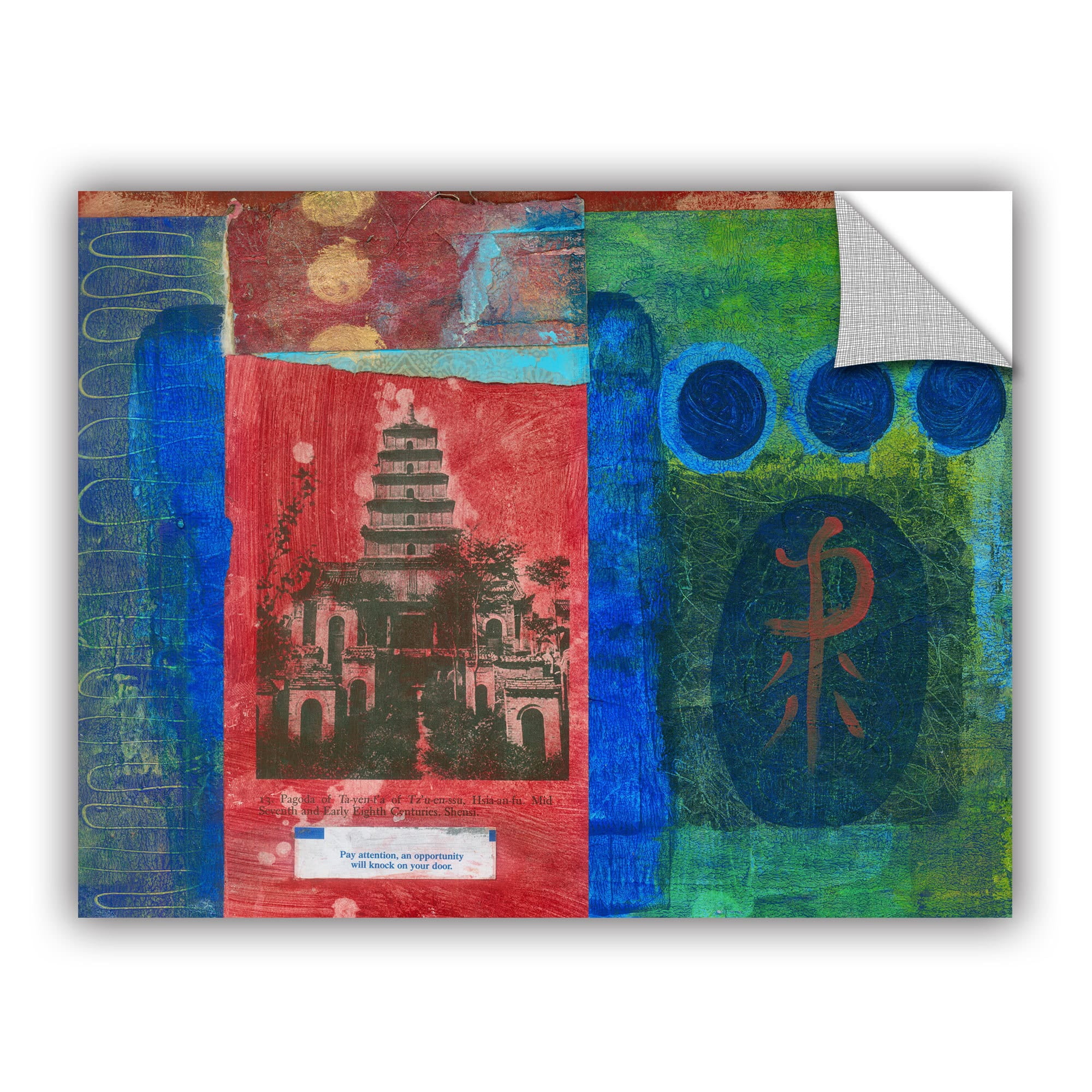 ArtWall Elena Ray "Good Fortune Pagoda" Art Appeals Removable Wall Art