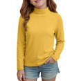 thumbnail image 5 of Cotton Long Sleeve Pullover Shirts for Girls Mock Neck Teen Pullover Tops Turtleneck Warm and Soft Comfortable Loose Fit Casual Tops Basic Tees Fall Winter Clothes 5-14 Years, 5 of 8