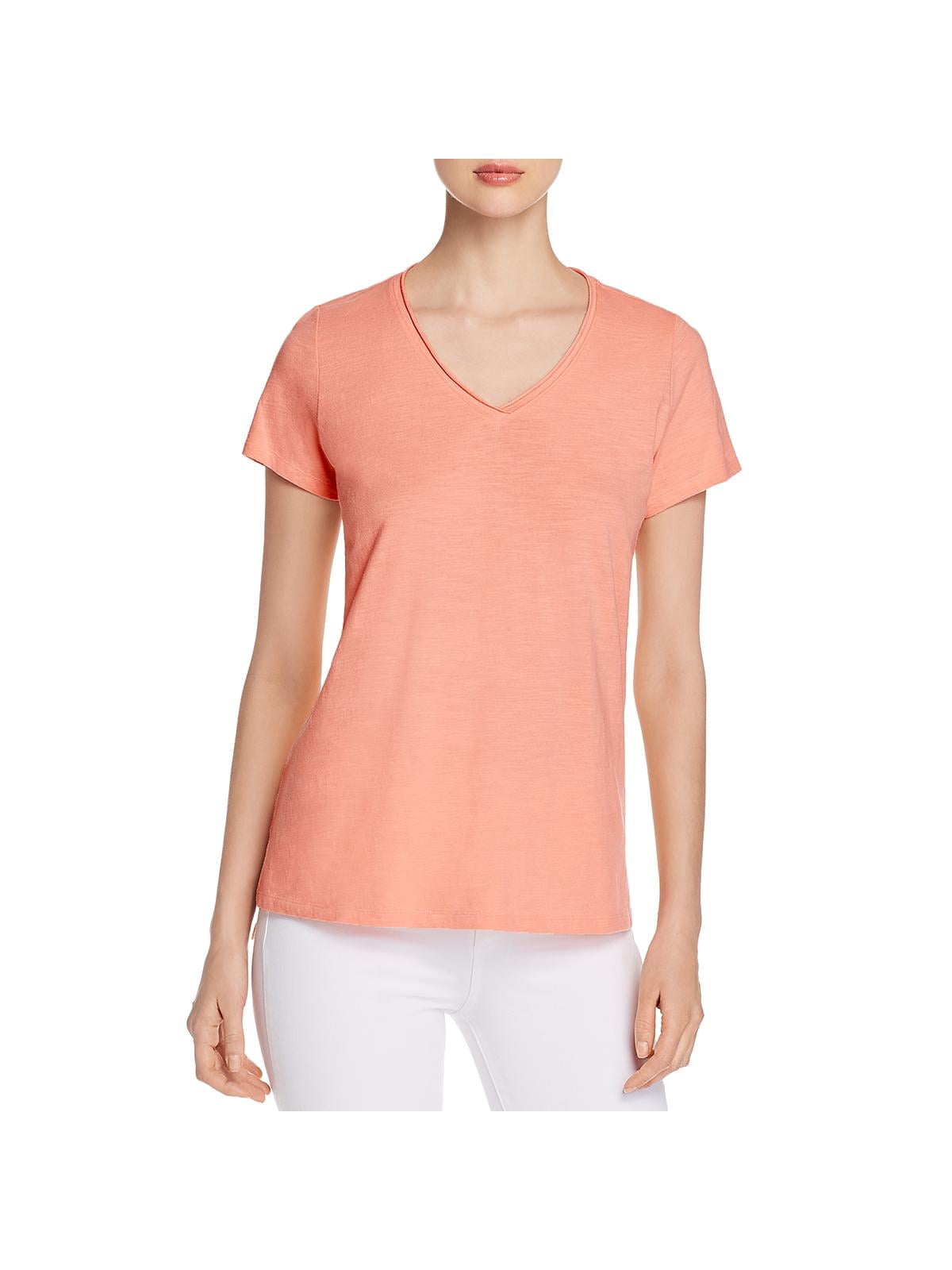 Eileen Fisher Womens HI-Low V-Neck T 