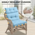 thumbnail image 5 of INTER HUT 46 x 22 in Patio High Back Cushions (Set of 2), Adirondack Rocking Chair Cushions Rocking Chair Cushion with Ties, Light Blue, 5 of 9