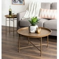 thumbnail image 4 of Kate and Laurel Mahdavi Boho-Chic Hammered Metal Tray Coffee Table, Dark Gold, 4 of 6