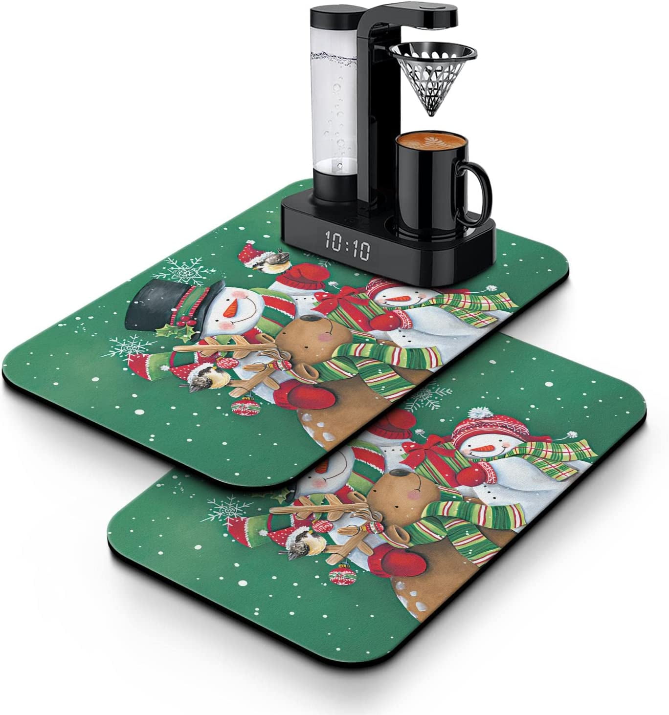 Christmas Dish Drying Mat 2 Pack 19.5x12Inch Christmas Gifts Christmas