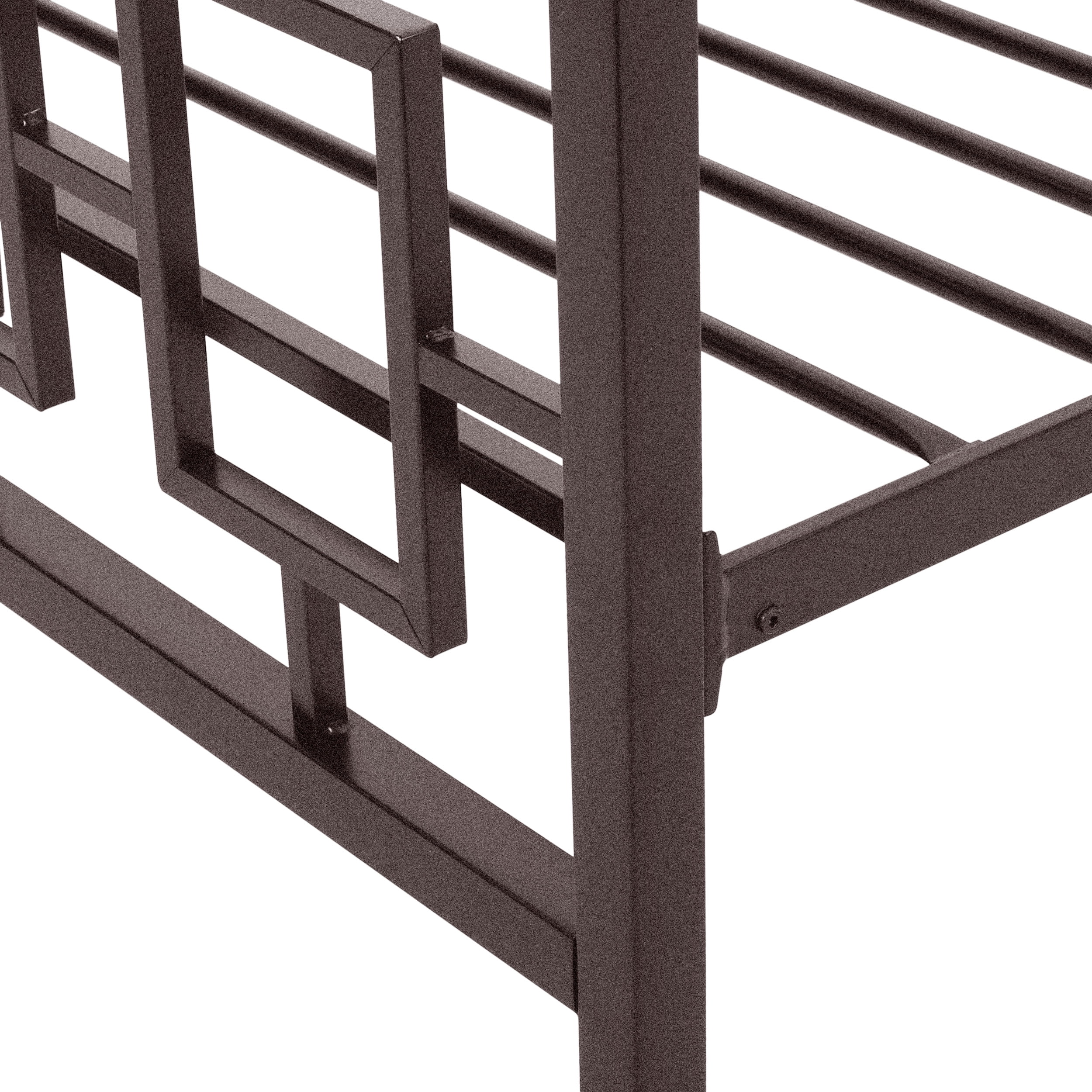 Noble House Krystin Modern King-Size Iron Bed Frame, Hammered Copper