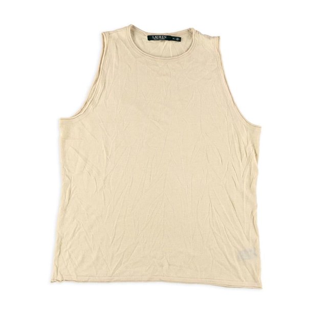 Ralph Lauren suéter de mezcla de seda para mujer, beige, grande