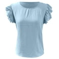 thumbnail image 5 of Trendy Women's T Shirts For Everyday Wear Casual Loose Fit Summer Style Easy Care For Any Occasion Comfortable And Stylish Top for Women Compression Shirt Women T Short Workout Tees Women Solid Shirt, 5 of 6