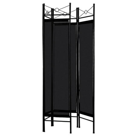 Costway White 4 Panel Room Divider Privacy Screen Home Office Fabric Metal Frame