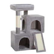 PAWZ Road 30 Cat Tree Condo with Sisal Scratching Post Tower Ramp for Indoor Cats, Gray