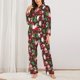 thumbnail image 2 of Balery Merry Christmas1 Conjunto de Pijama con Estampado para Mujer, Conjunto de Dos Piezas con Manga Larga, Ropa de Dormir Suave con Bolsillos, Pijamas Cómodos-Medium, 2 of 7