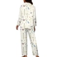 thumbnail image 5 of Kuiaobaty Butterfly Dragonfly Flower Pajama Set for Women Long Sleeve Sleepwear Button Down Nightwear Loungewear Soft Pjs Sets, XS, 5 of 7