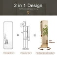 thumbnail image 6 of Full Length Mirror Coat Rack with Brake Wheels, 69" x 20", Floor Standing Mirror with Hook Storage, Swivel Full Body Mirror for Bedroom, Living Room, White, 6 of 11