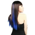 10pcs Colored Highlight Synthetic Clip on in Hair Extensions (Blue
