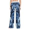 thumbnail image 5 of Women's Long Sleep Pants Home Pants Sleep Pants Wide-Leg Pants Design Elastic Fabric Casual Pants L Vibrant Blue Flowers, 5 of 7