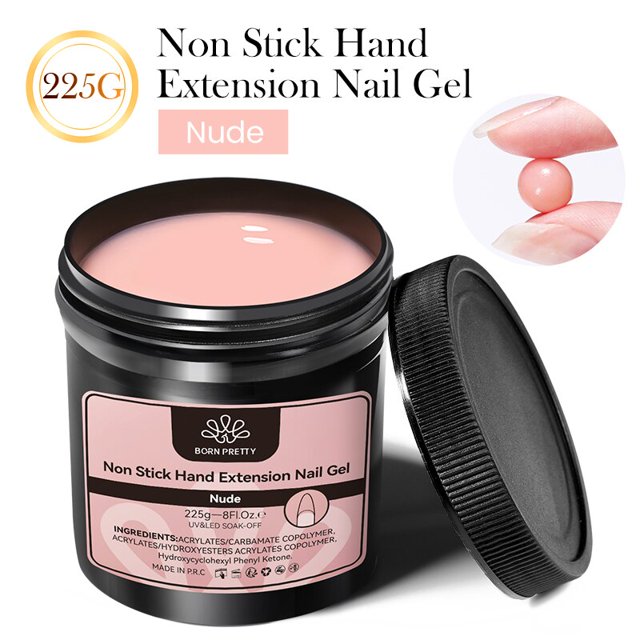 BORN PRETTY 225g Nail Extension Gel Jelly White Pink Clear Gel Nail Polish Soak Off Gel Varnish Fast Extending UV Nail Hard Gels Gong Bohan LED