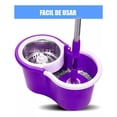 thumbnail image 3 of Spin Mop & Bucket System, 360° Rotating Microfiber Mop, Easy Self-Wringing, Beige, 2 Refills, 3 of 6