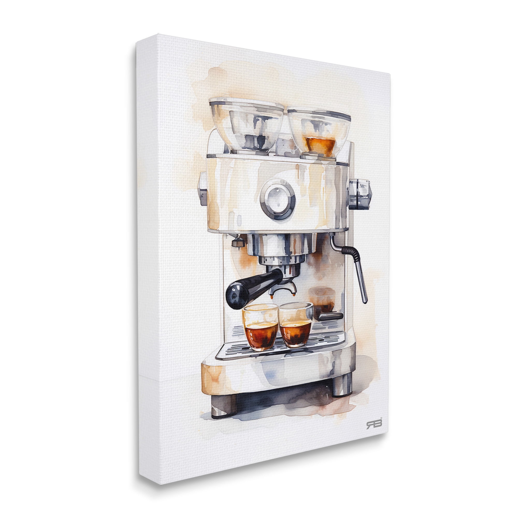Stupell Industries Modern Espresso Machine Food & Beverage Painting Gallery Wrapped Canvas Art Print Wall Art, 16 x 20