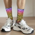 thumbnail image 6 of Haiem Glitter Rainbow Pattern Crew Socks – Soft & Durable Moisture-wicking Socks, Stay-Up Fit for Business, Work, and Casual Wear Size 5-11, 6 of 6