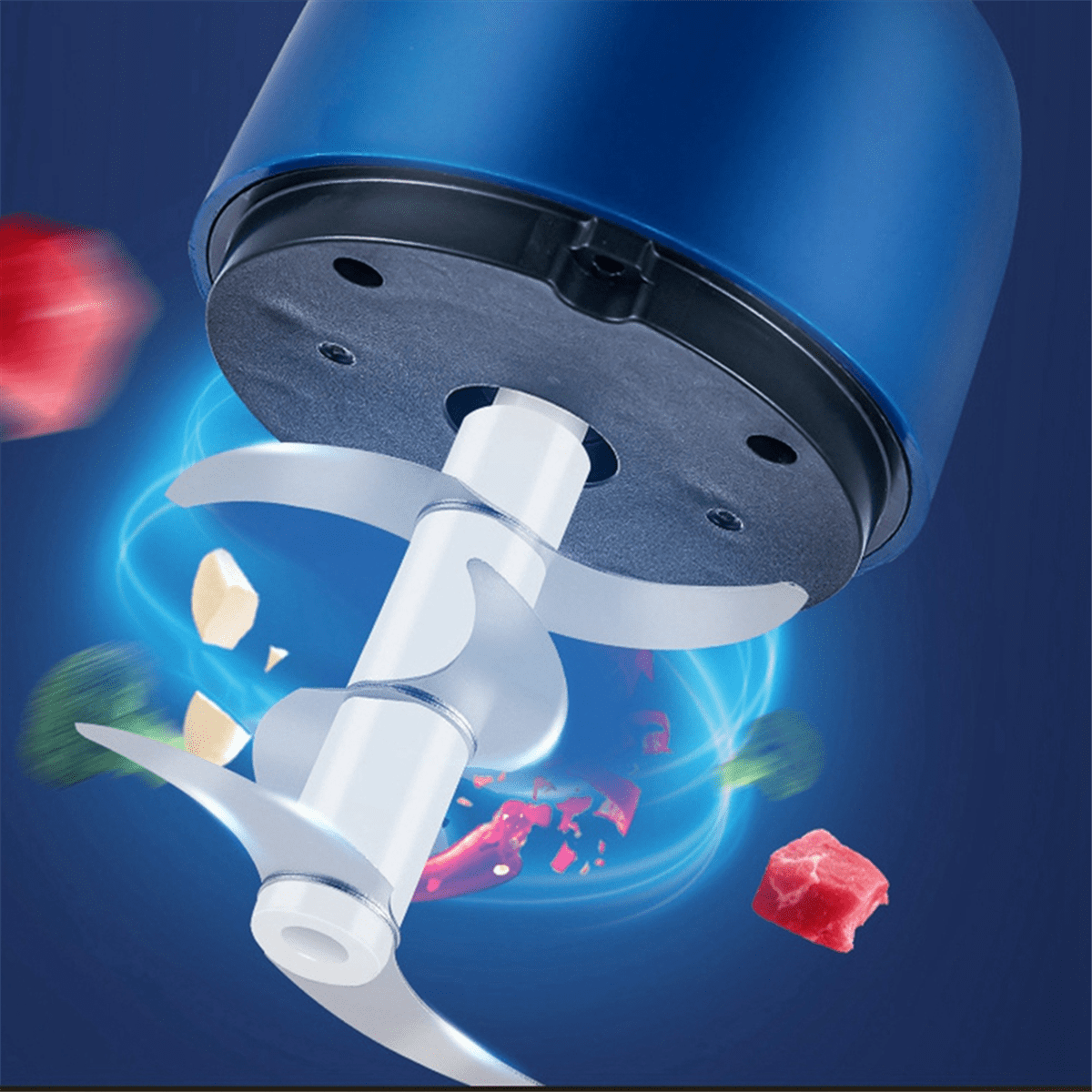 Garlic Chopper Portable Food Processor, Mini Onion Chopper, Cordless Meat Grinder with USB Charging