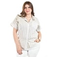 thumbnail image 3 of Blusa de algodon a rayas Roman Fashion /Tallas Extras, 5114 (Beige) beige 36, 3 of 5