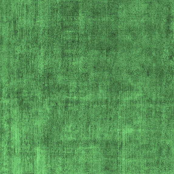 Ahgly Company Indoor Square Oriental Emerald Green Industrial Area Rugs, 7' Square