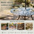 thumbnail image 6 of Round Outdoor Tablecloth with Umbrella Hole and Zipper, Blue Crab Coastal Tablecloth with Elastic Waterproof, Summer Beach Coral Conch Shell Patio Table Covers for 31" - 35" Picnic Pool Tables, 6 of 9